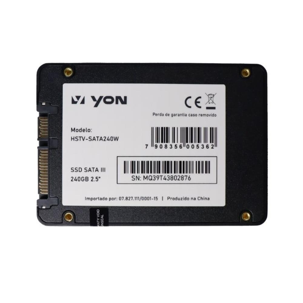 SSD SATA III Yon HSTV-SATA240W, 240GB, 500MB/s Leitura, 450MB/s Gravação