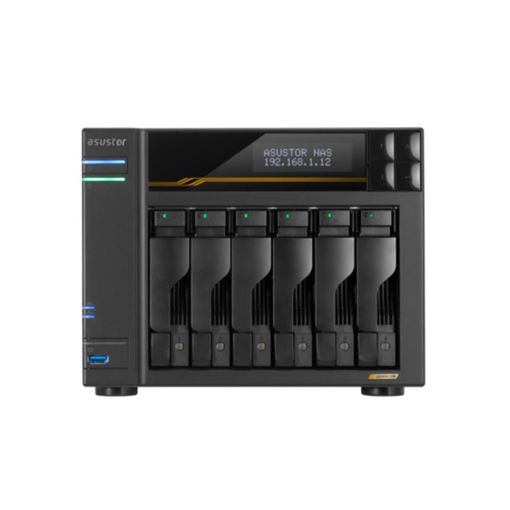 Storage Asustor AS6806T, 06 Baias, PCIe, USB4, 10 GBe, Preto