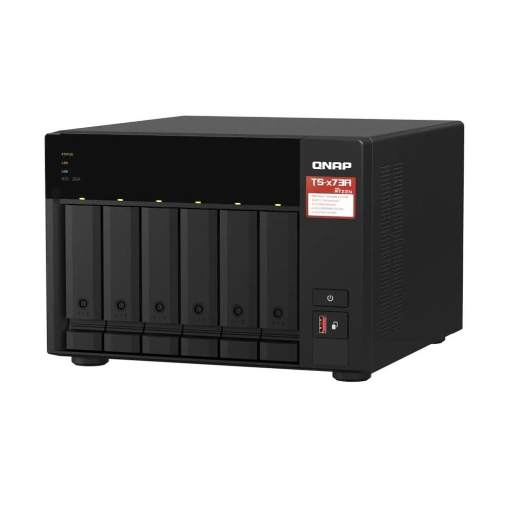 Storage NAS QNAP TS-673A-8G, 64Gb, AMD Ryzen V1500B 2.2GHz, 8GB DDR4, 6 Baias SATA, 2.5GbE