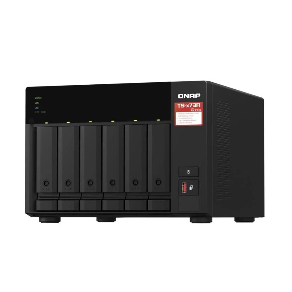 Storage NAS QNAP TS-673A-8G, 64Gb, AMD Ryzen V1500B 2.2GHz, 8GB DDR4, 6 Baias SATA, 2.5GbE
