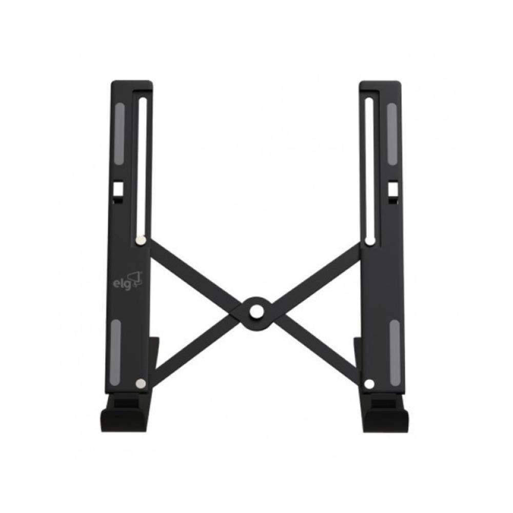 Suporte de Mesa Portátil para Notebook, ELG, NTB8520B, 10 a 17.3 Polegadas, 10 Níveis de Altura, Preto