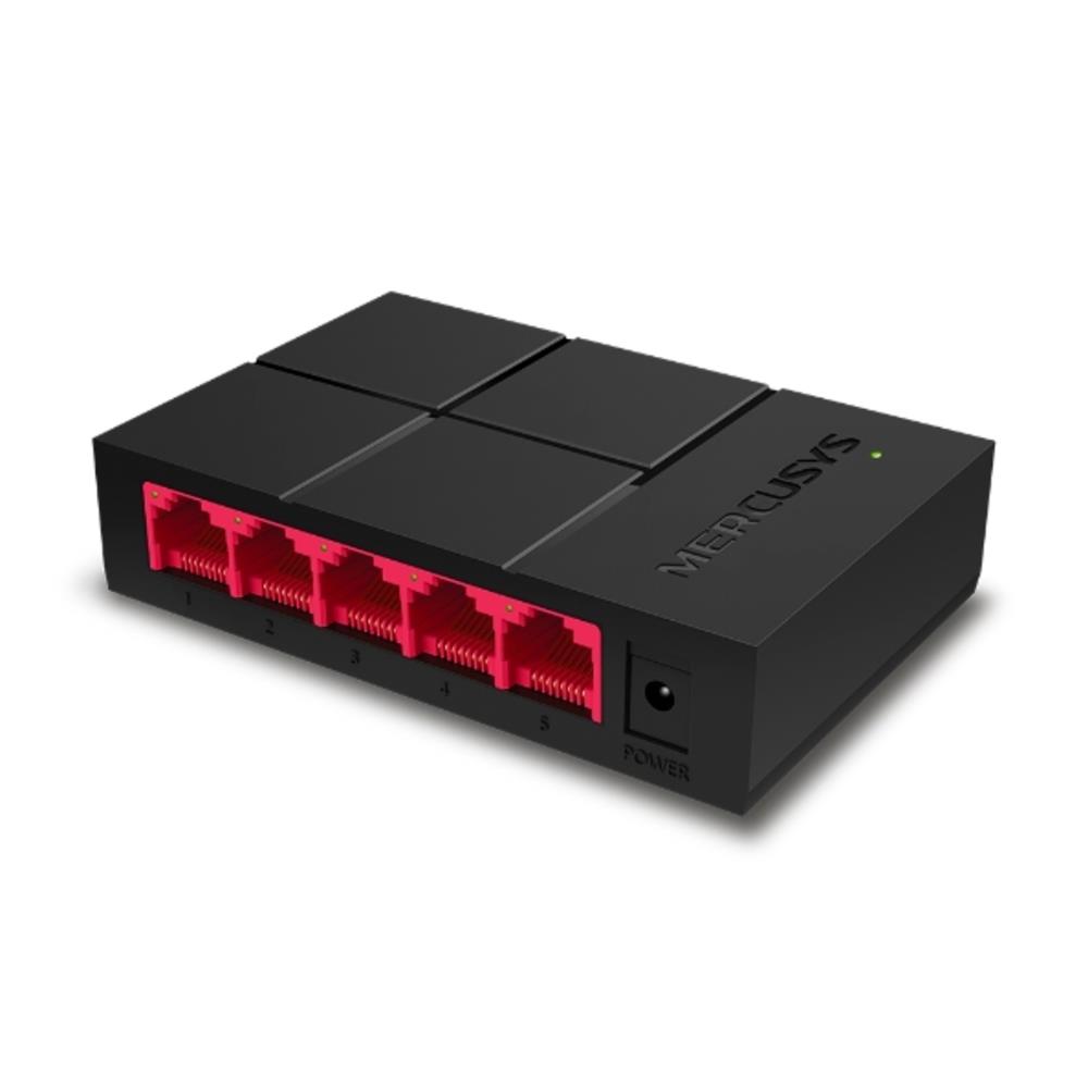Switch Mercusys MS105G, 5 Portas Gigabit RJ45, 10/100/1000 Mbps, Plug and Play, Não Gerenciável, Desktop, LiteWave