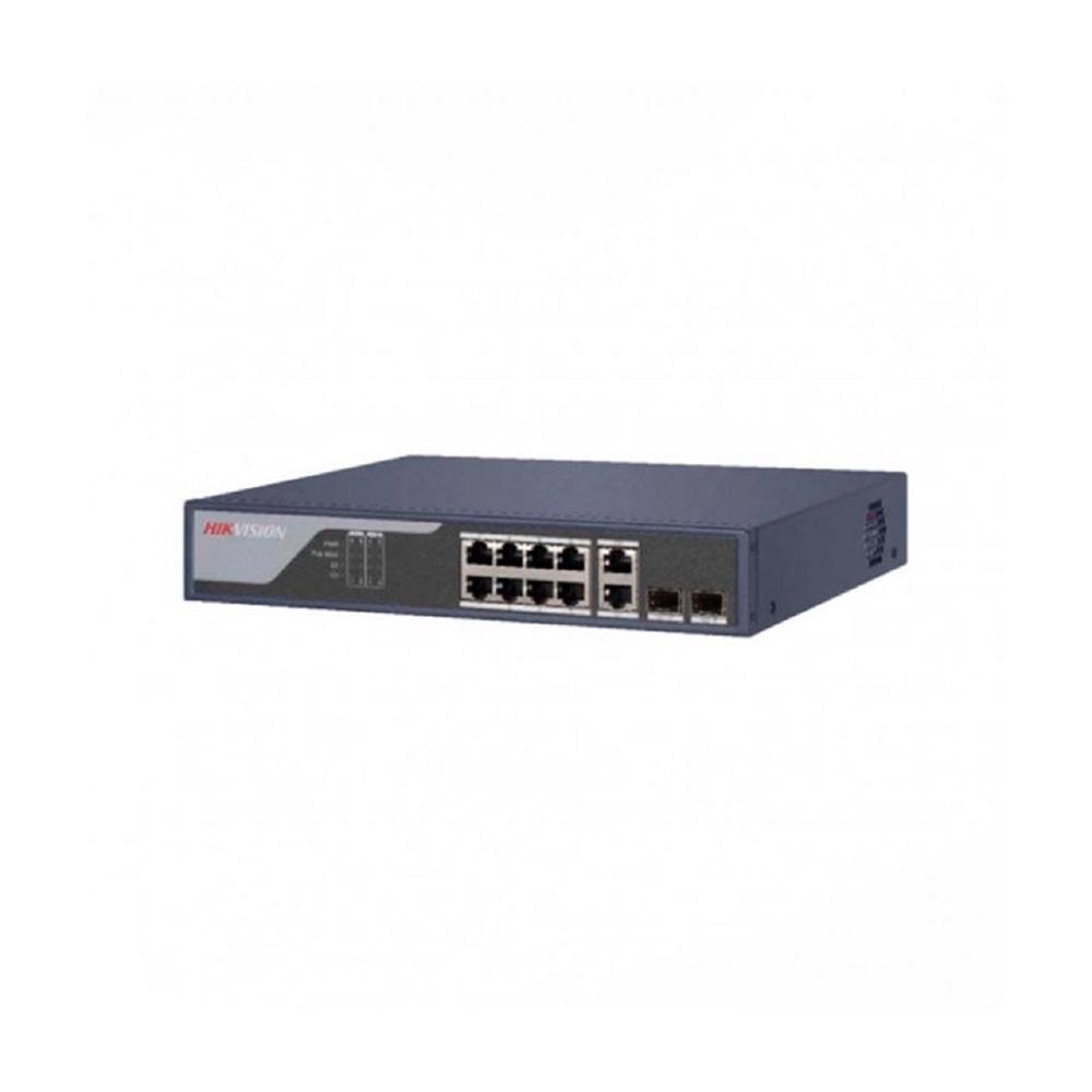Switch 8P PoE Fast +2P HikVision DS-3E1310P-SI
