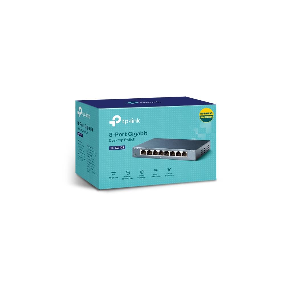 Switch Gigabit de Mesa TP-Link 8 Portas 10/100/1000Mbps - LS1008G