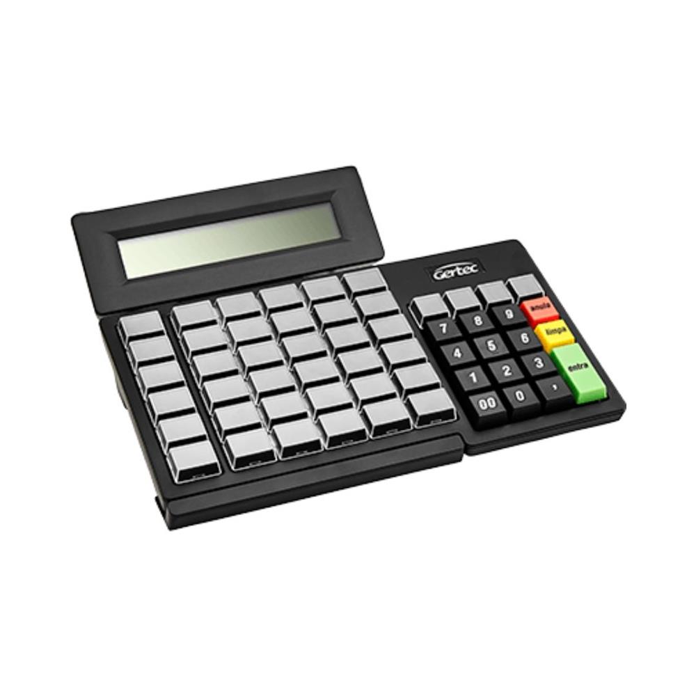 Teclado para PDV Gertec, Com Display, 55 Teclas, USB, Progamavél, Tela LCD, Preto - 00409634