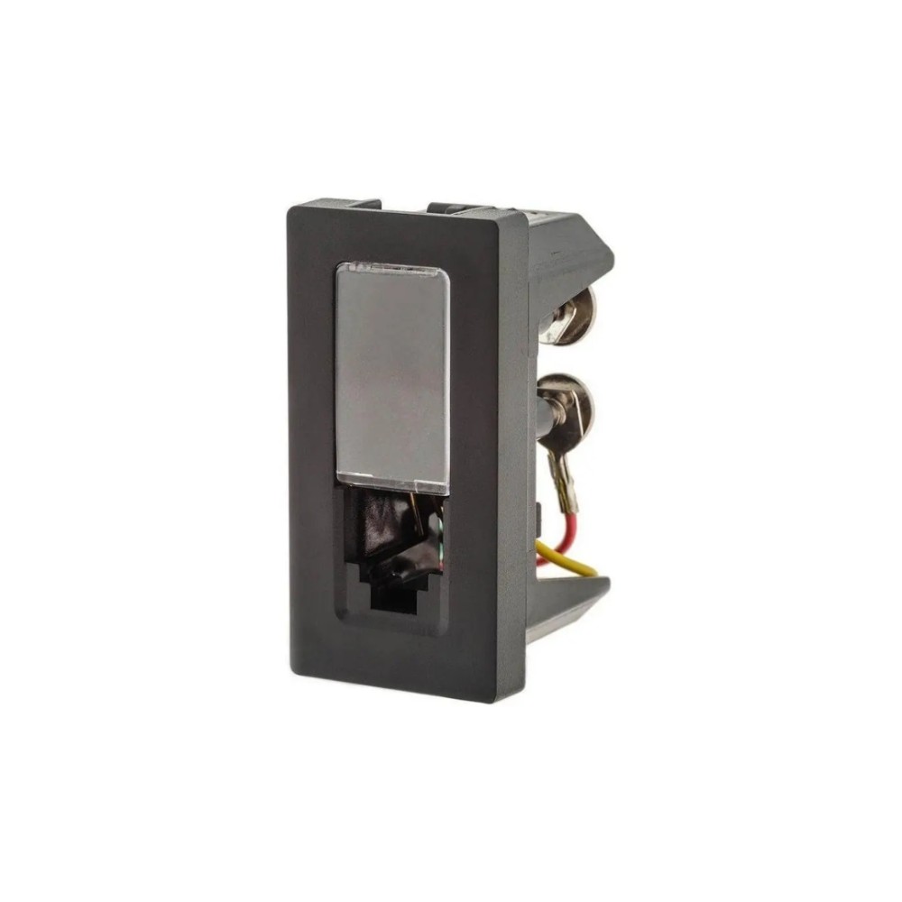 Tomada de Telefone RJ11 Legrand, Pial Plus+ 4 Fios, 1 Módulo, Preto, 615010PT