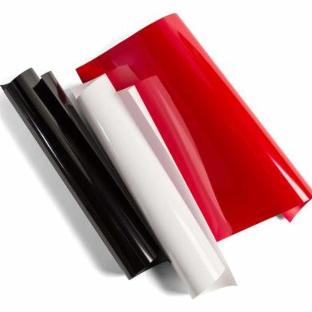 Vinil Termocolante Elegance, Cricut Everyday Iron-On Sampler, Kit com 3 Folhas 30,5 × 30,5 cm, Preto / Branco / Vermelho