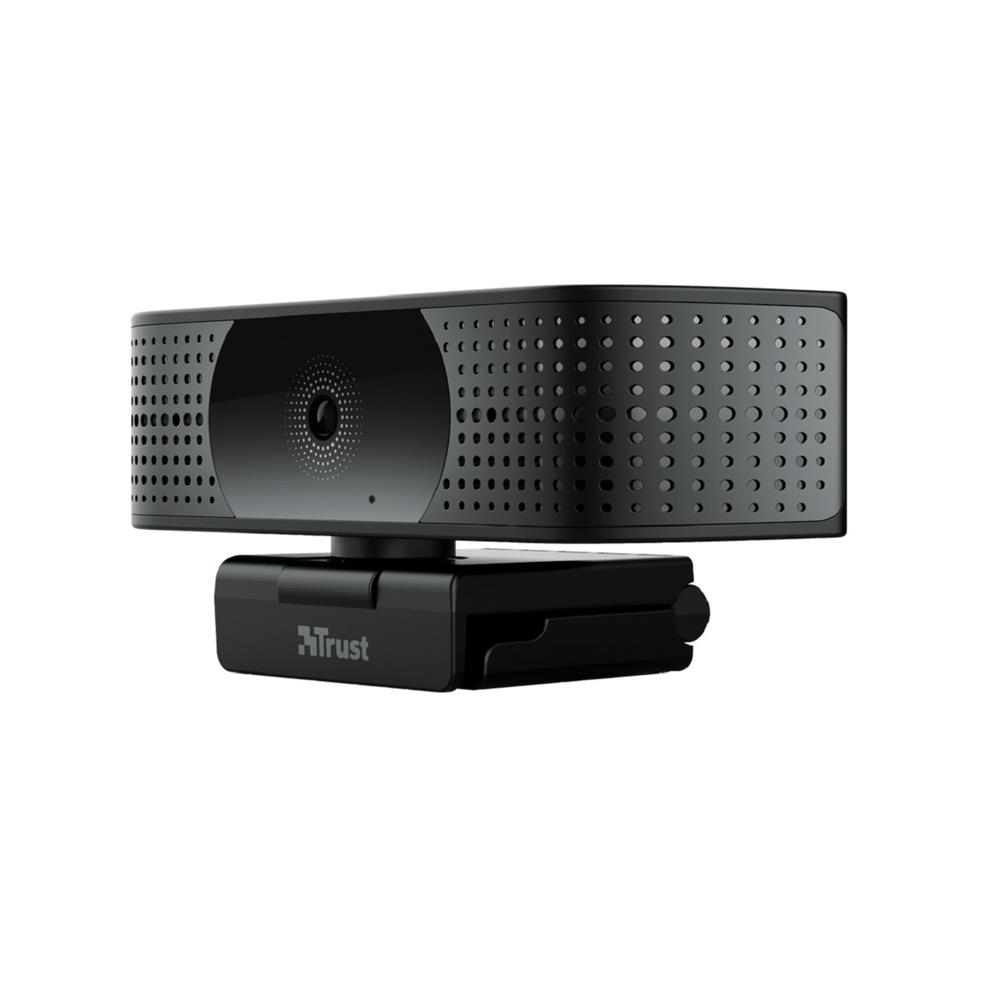 Webcam Trust Teza Ultra HD 4K, 60 FPS, Foco Automático, Microfone Duplo, Tripé, USB-C/USB-A, Preto – 24280